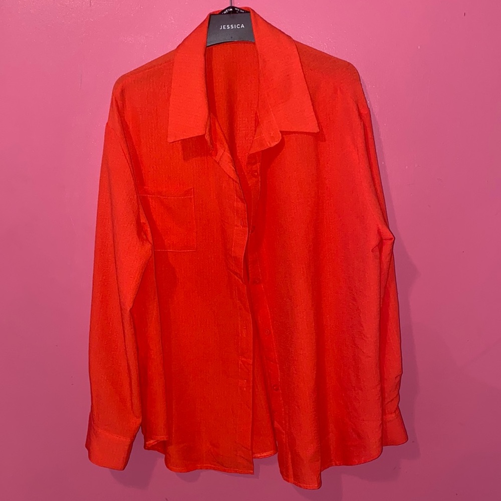 Orange Button Down